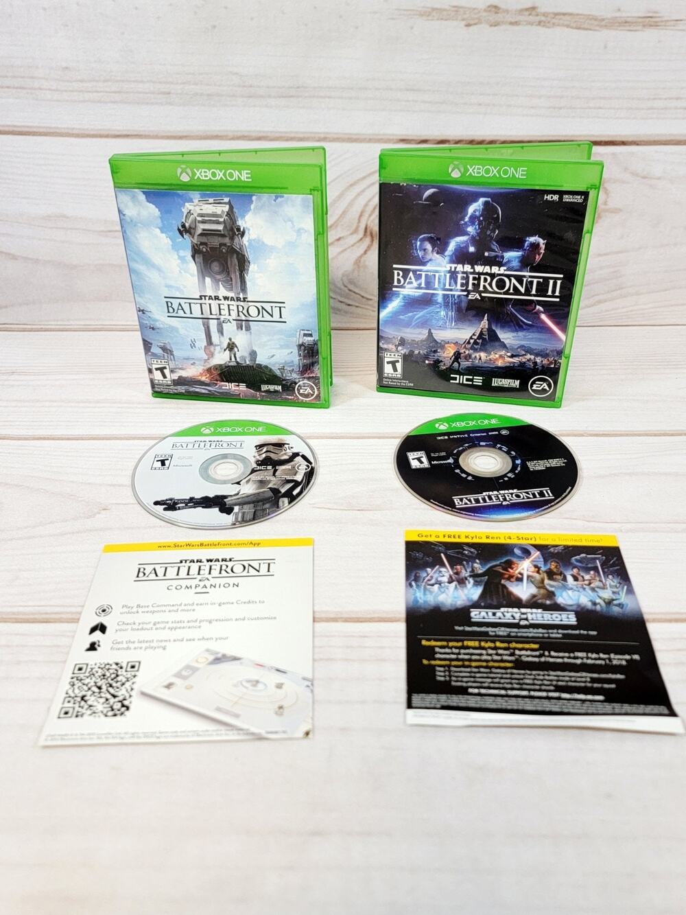 Star Wars Battlefront 1 & 2 - Microsoft Xbox One Lot Of 2 Games Tested